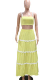 Blue Celebrities Patchwork Backless Ruched Square Neck Sleeveless Two Pieces