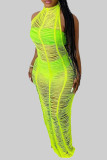 White Sexy Solid Color Hollow Out Patchwork See-Through Swimwears Cover Up