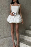Apricot Sleeveless Backless Evening Party Ruched Halter Mini Bubble Dresses