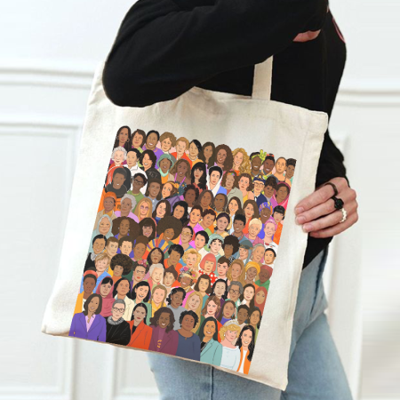 White Casual Street Figure Print Patchwork Bags