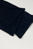 Black Casual Letters O Neck Long Sleeve Two Pieces