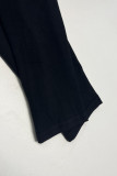 Black Casual Letters O Neck Long Sleeve Two Pieces