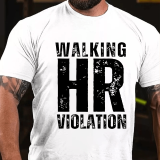 Grey WALKING HR VIOLATION PRINTED MEN'S T-SHIRT