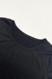 Black Casual Letters O Neck Long Sleeve Sweatshirt And Skinny Pants Two Pieces Sweatsuit Sets