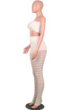 Red Casual Solid See-through Long Sleeve Three Pieces