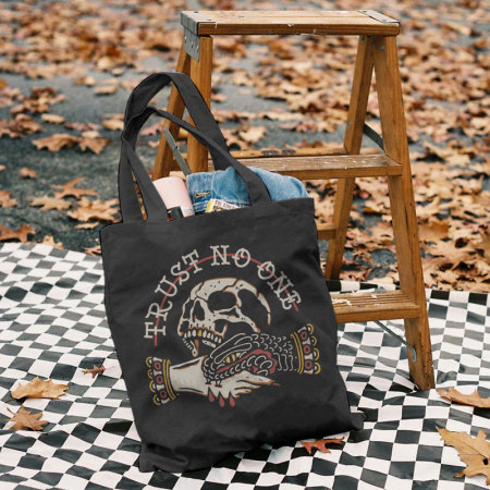 Black TRUST NO ONE PRINTED BAG