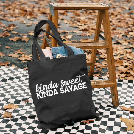 Black KINDA SWEET KINA SAVAGE PRINTED BAG