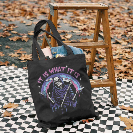 Black IT IS WHAT IT IS PRINTED BAG