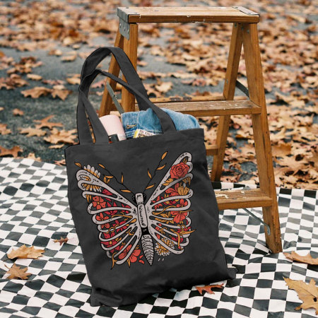 Black BUTTERFLY PRINTED BAG