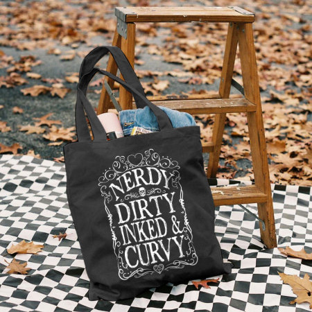 Black NERDY DIRTY INKED & CURVY PRINTED BAG