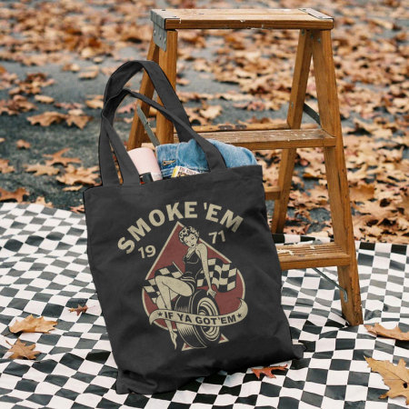 Black SMOKE 'EM IF YA GOT 'EM LETTERS PRINTED BAG