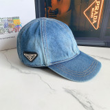 Blue Casual Street Solid Color Distressed Patchwork Hat