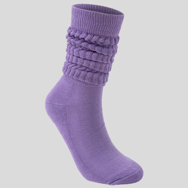Purple Daily Solid Color Patchwork Sock