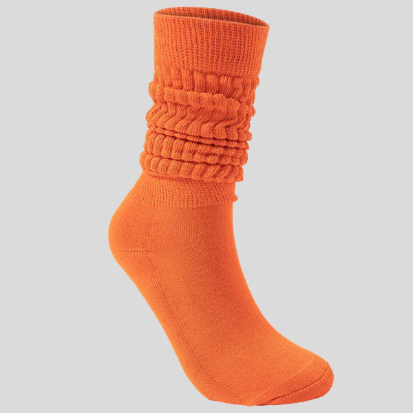 Orange Daily Solid Color Patchwork Sock