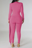 Black Casual Solid Color Patchwork Ruched V Neck Skinny Jumpsuits
