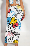 Multicolor Casual Graffiti Print Camouflage Print Contrast Regular High Waist Full Print Bottoms