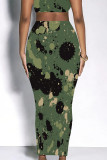 Multicolor Casual Graffiti Print Camouflage Print Contrast Regular High Waist Full Print Bottoms