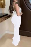 Red Hot Drill Sleeveless Backless High Slit Formal Evening Party Wedding Bodycon Maxi Slip Dresses