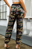 Multicolor Casual Sequins Draw String Patchwork Regular Low Waist Pencil Patchwork Bottoms