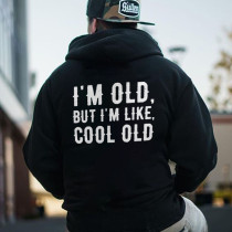 Black I'm Old But I'm Like Cool Old Print Winter Men's Hoodie Sweatshirt