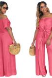 Yellow Fashion Casual asymmetrical Solid Bandage Loose Two-piece Pants Set