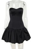 Red Sleeveless Strapless Bubble Hem Evening Cocktail Party Mini Dress