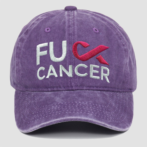 Purple Street Letters Patchwork Hat