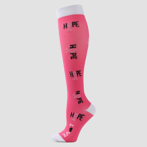 Pink Black Daily Letters Patchwork Sock