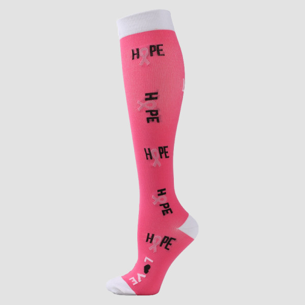 Pink Black Daily Letters Patchwork Sock