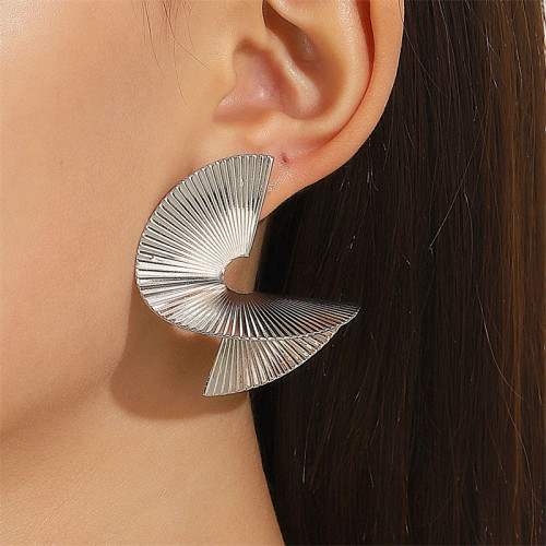 Light Gray Casual Daily Solid Color Irregular Earrings