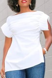 Yellow Casual Solid Patchwork Slit Zipper O Neck T-Shirts