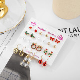 Colour Street Santa Claus Christmas Tree Hollow Out Earrings