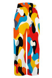 Camouflage Casual Camouflage Print Stripe Pocket High Waist Straight Loose Wide Leg Pants