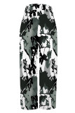 Camouflage Casual Camouflage Print Stripe Pocket High Waist Straight Loose Wide Leg Pants