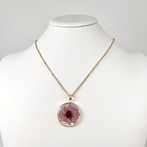 Light Purple Casual Real flowers Chains Contrast Necklaces