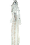 Milky Casual Stripe Print Backless Irregular Vacation Halter Wide Leg Jumpsuits