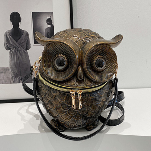 Brown Halloween Purse Owl Shape Clutch Chain Shoulder Bag Party Small Crossbody Bag Spooky Goth Horror Cute Purses