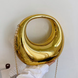 Gold Casual Mini Metallic Top Shoulder Handle Bag