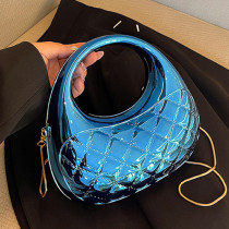 Blue Casual Iridescent Acrylic Handbag Chains Bags