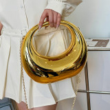 Gold Casual Mini Metallic Top Shoulder Handle Bag