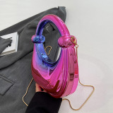Blue Pink Colorful Gradient Iridescent Acrylic Handbag Chains Bags