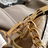 Red Casual Small Car Shaped Handbag With Embroidery Chain Top-Handle Crossbody