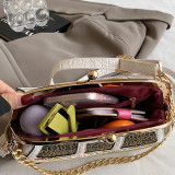 Red Casual Small Car Shaped Handbag With Embroidery Chain Top-Handle Crossbody
