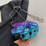 Colour Casual Colourful Flower Shaped Chain Crossbody Bag Y2K Style Theme Party Shoulder Bag