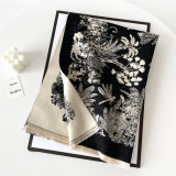 Black Casual Jacquard Tassel Imitated Cashmere Material Winter Warm Scarf For Autumn Wrap Shawl