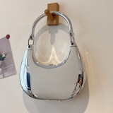 Silver Mini Metallic Top Shoulder Handle Bag
