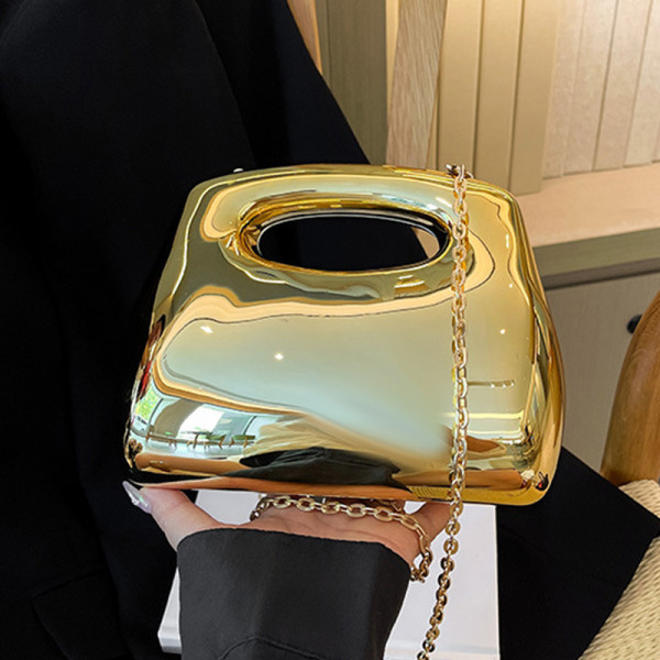 Gold Casual Iridescent Acrylic Handbag Chains Bags