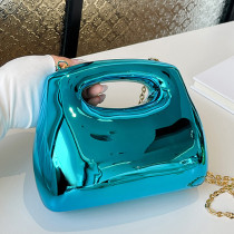 Blue Casual Iridescent Acrylic Handbag Chains Bags
