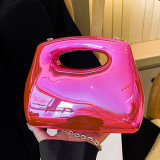 Pink Casual Iridescent Acrylic Handbag Chains Bags
