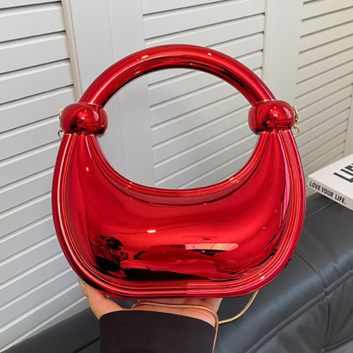 Red Colorful Gradient Iridescent Acrylic Handbag Chains Bags